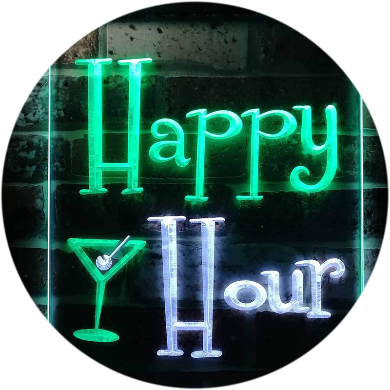 Happy Hour Cocktails Bar LED Light Sign - LED Gift Works