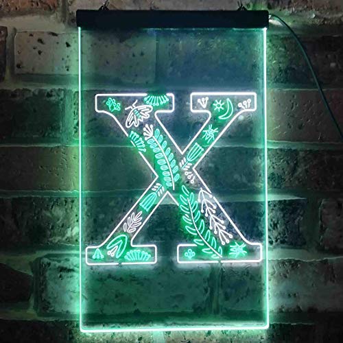 Family Name Letter X Monogram Initial LED Light Sign - Way Up Gifts