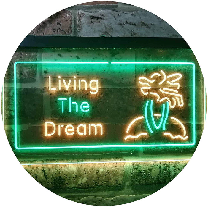Paradise Island Living The Dream LED Light Sign - Way Up Gifts