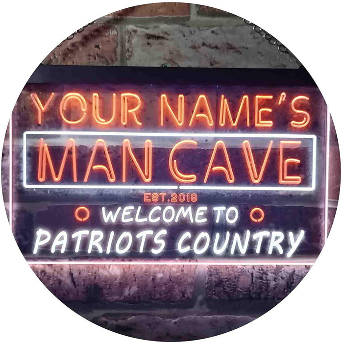 Personalized Patriots Country Man Cave LED Light Sign - Way Up Gifts