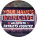 Personalized Patriots Country Man Cave LED Light Sign - Way Up Gifts