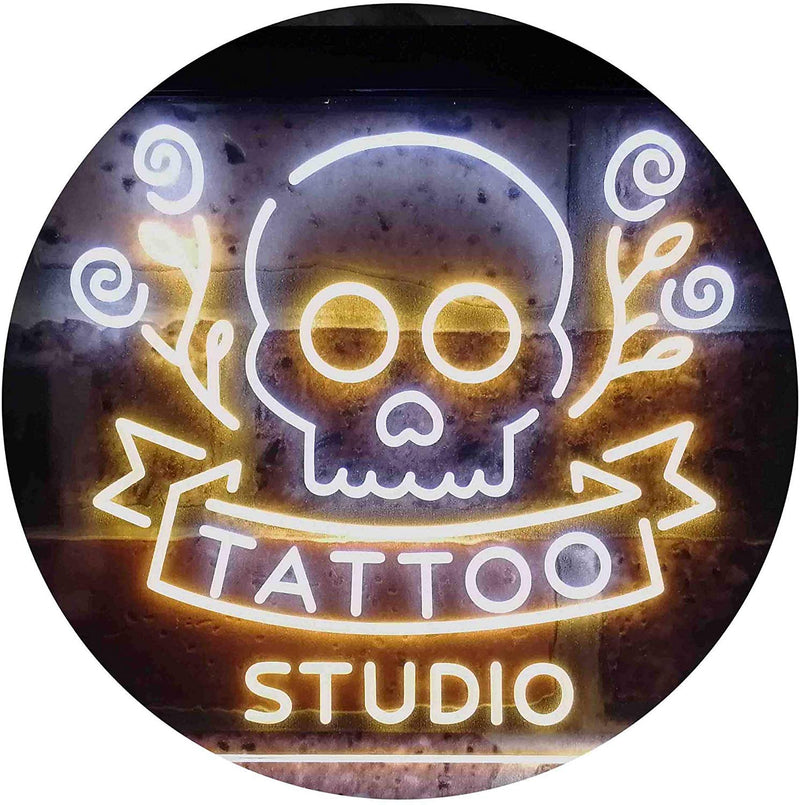 Skull Tattoo Studio LED Light Sign - LED Gift Works
