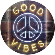 Good Vibes Peace Hippie Bedroom Decor LED Light Sign - LED Gift Works