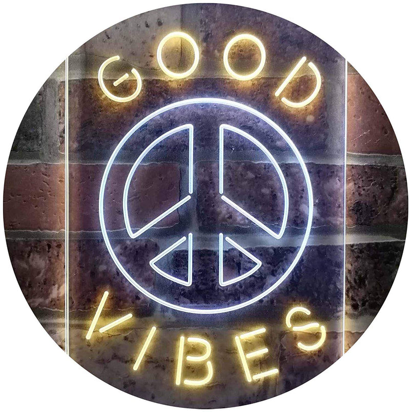 Good Vibes Peace Hippie Bedroom Decor LED Light Sign - LED Gift Works