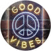 Good Vibes Peace Hippie Bedroom Decor LED Light Sign - Way Up Gifts