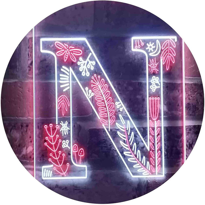 Family Name Letter N Monogram Initial LED Light Sign - Way Up Gifts