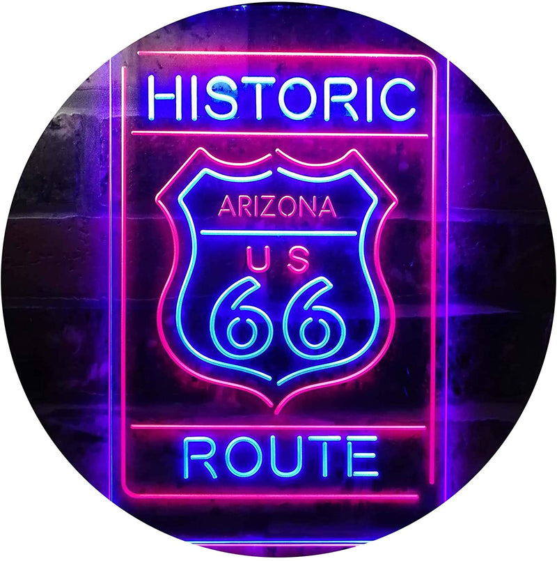 Arizona Historic Route US 66 LED Light Sign - LED Gift Works