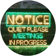 Quiet Please Meeting in Progress LED Light Sign - LED Gift Works