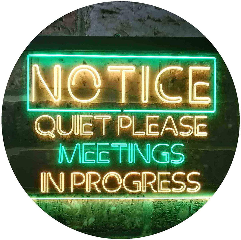 Quiet Please Meeting in Progress LED Light Sign - LED Gift Works