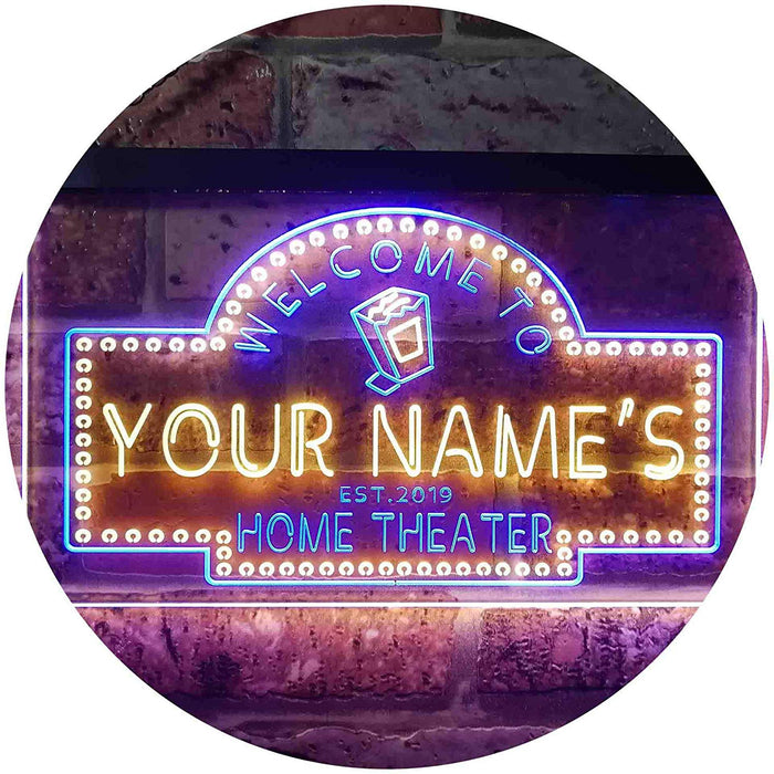 Personalized Movie Room Home Theater LED Light Sign - Way Up Gifts