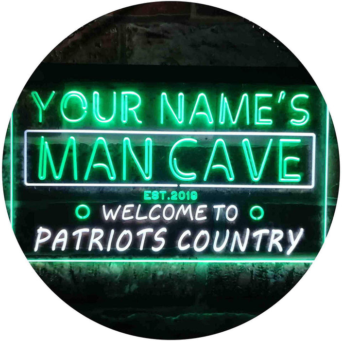 Personalized Patriots Country Man Cave LED Light Sign - Way Up Gifts