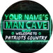 Personalized Patriots Country Man Cave LED Light Sign - Way Up Gifts