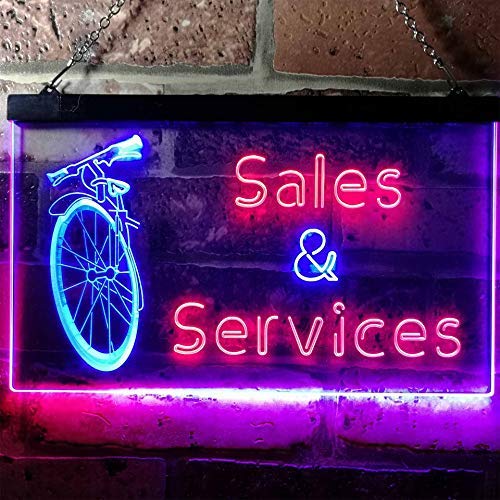 Bicycle Bike Sales Repairs Services LED Light Sign - LED Gift Works
