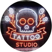 Skull Tattoo Studio LED Light Sign - LED Gift Works