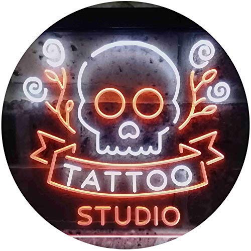 Skull Tattoo Studio LED Light Sign - LED Gift Works