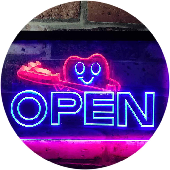 Open Toothbrush Dentist LED Light Sign - Way Up Gifts