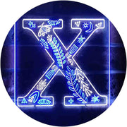 Family Name Letter X Monogram Initial LED Light Sign - LED Gift Works