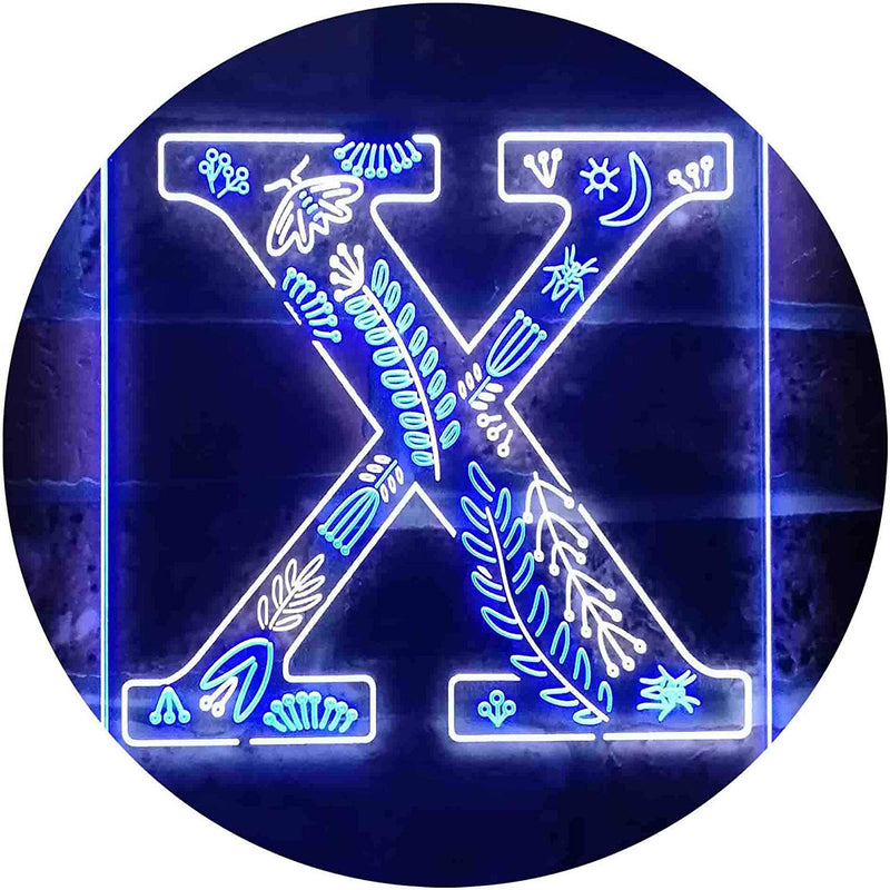 Family Name Letter X Monogram Initial LED Light Sign - LED Gift Works