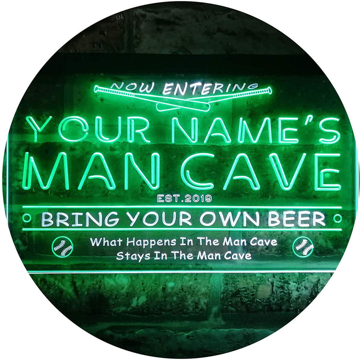 Personalized Sports Baseball Theme Man Cave LED Light Sign - Way Up Gifts