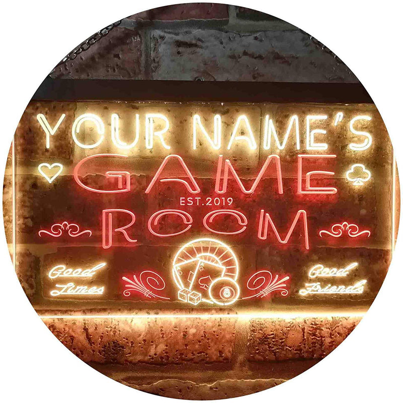 Personalized Game Room LED Light Sign - LED Gift Works