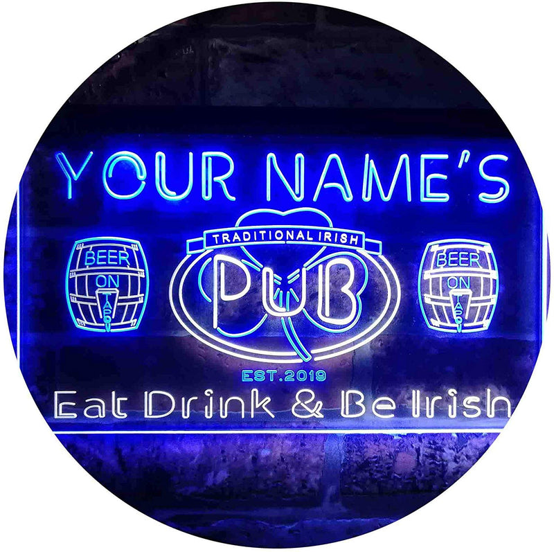 Personalized Traditional Irish Pub LED Light Sign - LED Gift Works