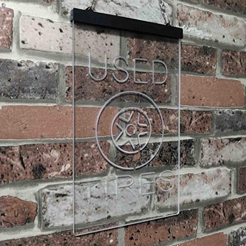 Auto Shop Car Garage Used Tires LED Light Sign - LED Gift Works