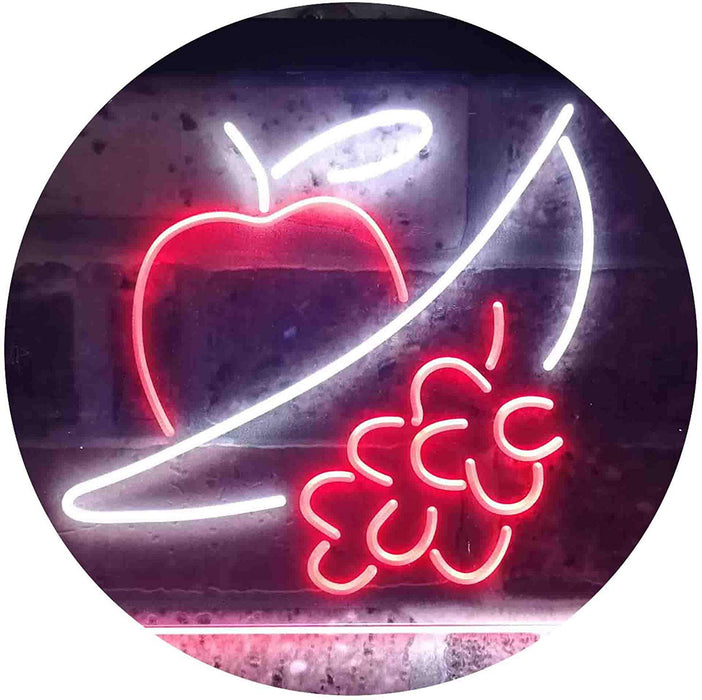 Apple Grapes Banana Grocery Fruit LED Light Sign - Way Up Gifts