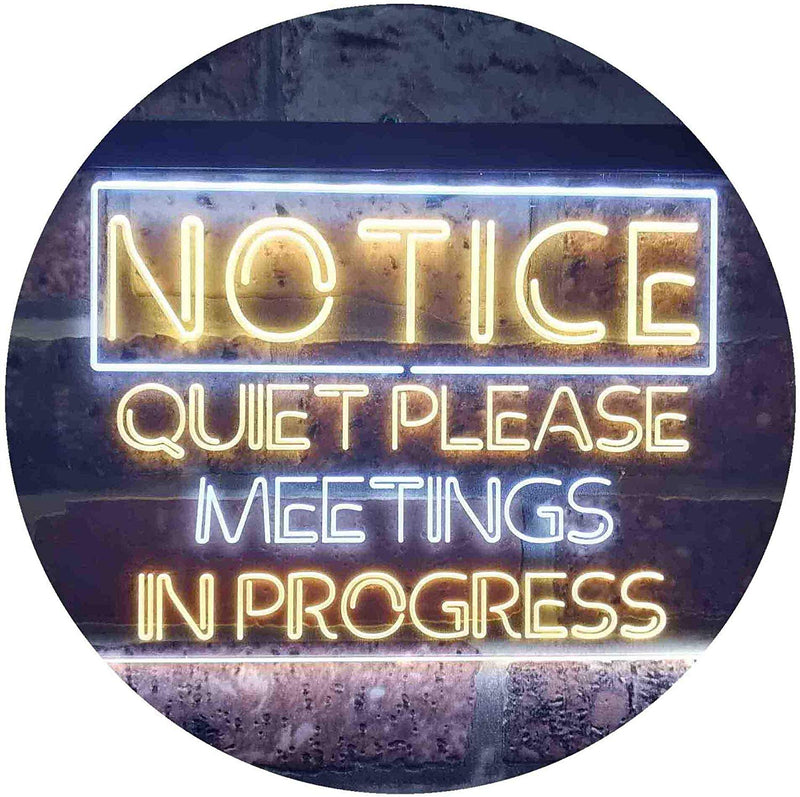 Quiet Please Meeting in Progress LED Light Sign - LED Gift Works