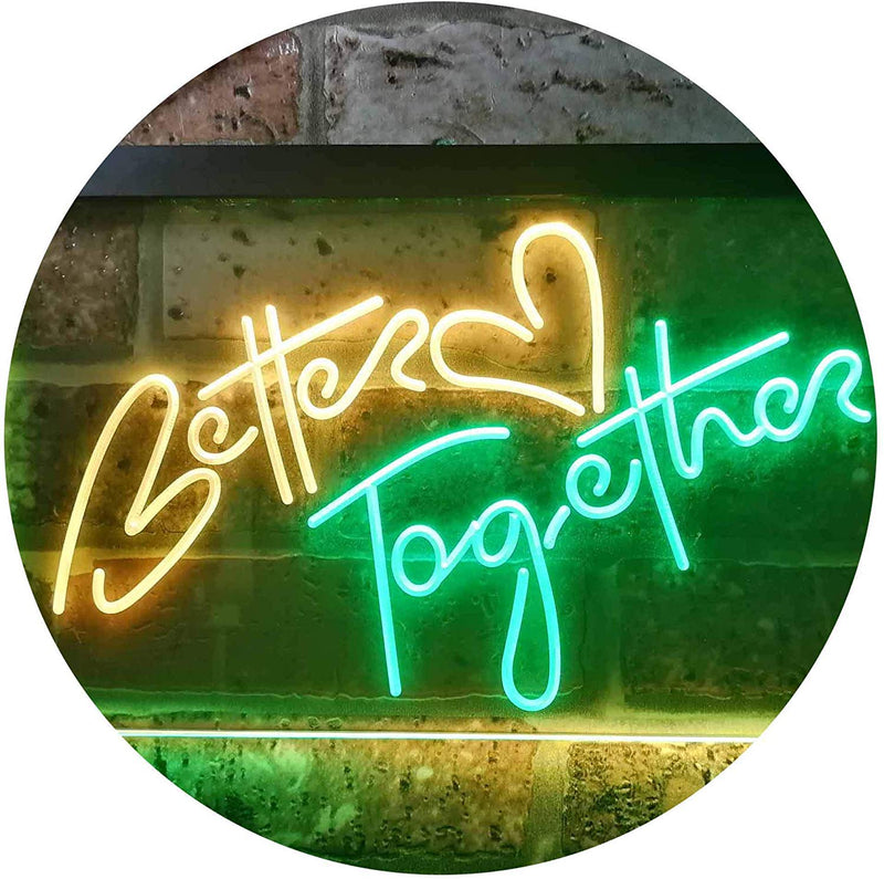 Love Heart Better Together LED Light Sign - LED Gift Works