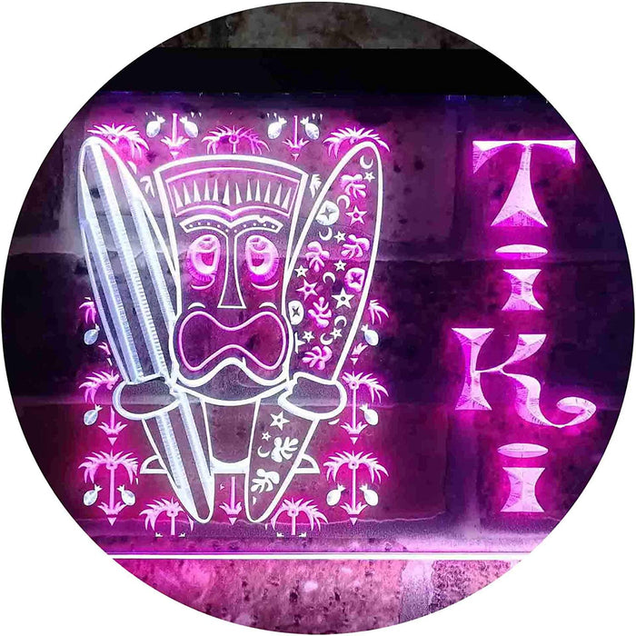 Surf Mask Man Tiki Bar LED Light Sign - Way Up Gifts