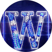Family Name Letter W Monogram Initial LED Light Sign - LED Gift Works