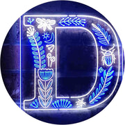 Family Name Letter D Monogram Initial LED Light Sign - LED Gift Works