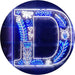 Family Name Letter D Monogram Initial LED Light Sign - Way Up Gifts