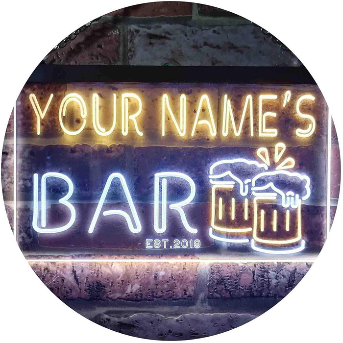Personalized Beer Mugs Bar LED Light Sign - Way Up Gifts