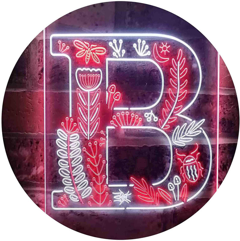 Family Name Letter B Monogram Initial LED Light Sign - LED Gift Works