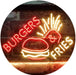 Hamburgers Burgers Fries LED Light Sign - Way Up Gifts