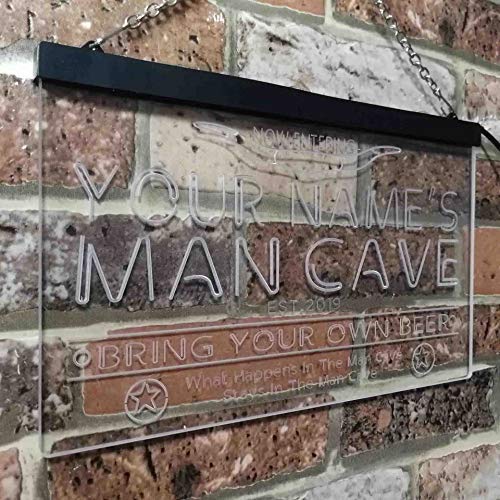Personalized Western Theme Man Cave LED Light Sign - LED Gift Works