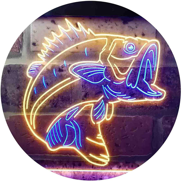 Bass Fish Cabin Decor Fishing Bait Store LED Light Sign - Way Up Gifts