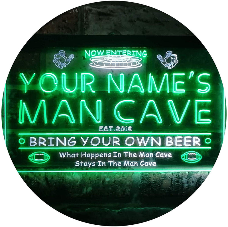 Personalized Sports Football Theme Man Cave LED Light Sign - LED Gift Works