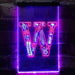 Family Name Letter W Monogram Initial LED Light Sign - Way Up Gifts