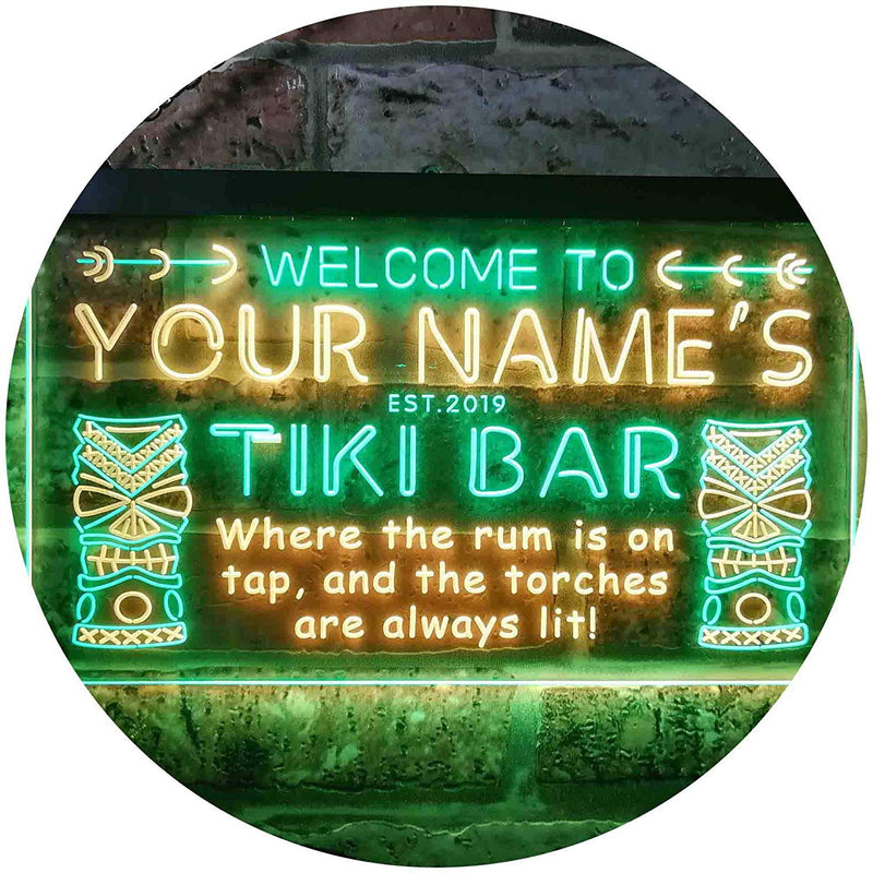 Personalized Tiki Bar LED Light Sign - LED Gift Works