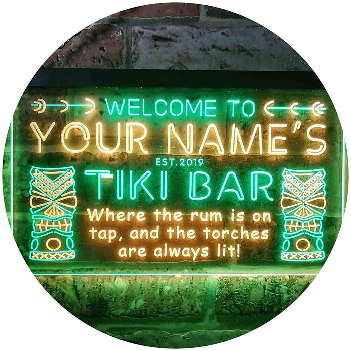 Personalized Tiki Bar LED Light Sign - Way Up Gifts
