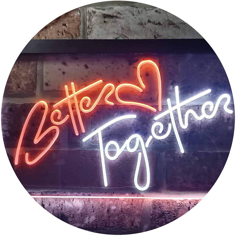 Love Heart Better Together LED Light Sign - LED Gift Works