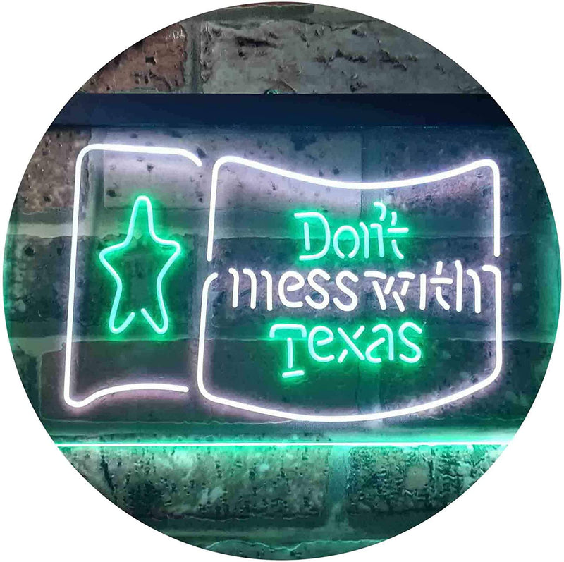 Don't Mess with Texas Flag Garage LED Light Sign - LED Gift Works