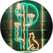 Cactus Wolf Coyote Howling Full Moon LED Light Sign - Way Up Gifts