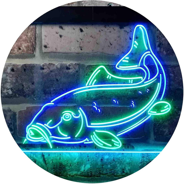Cabin Fishing Bait Store Carp Fish LED Light Sign - Way Up Gifts
