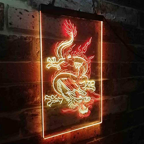 Chinese Dragon Man Cave Tattoo LED Light Sign - Way Up Gifts