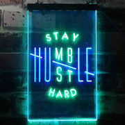 Motivational Quote Stay Humble Hustle Hard LED Light Sign - LED Gift Works