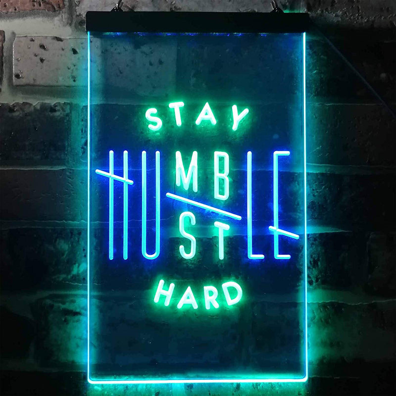 Motivational Quote Stay Humble Hustle Hard LED Light Sign - LED Gift Works