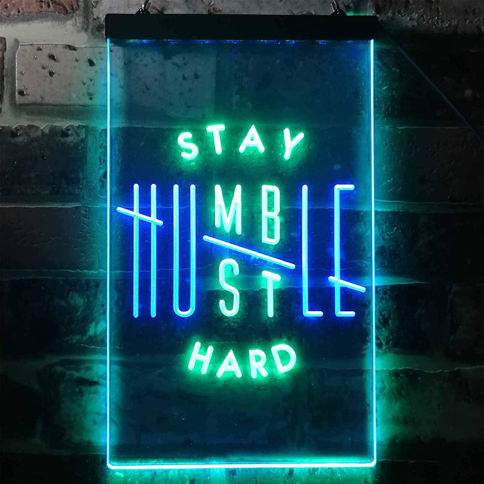 Motivational Quote Stay Humble Hustle Hard LED Light Sign - Way Up Gifts